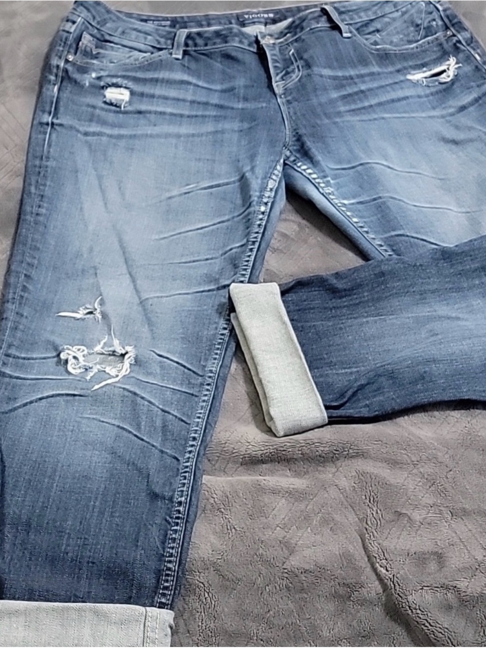 Vigoss Medium Wash Distressed Boyfriend Jeans